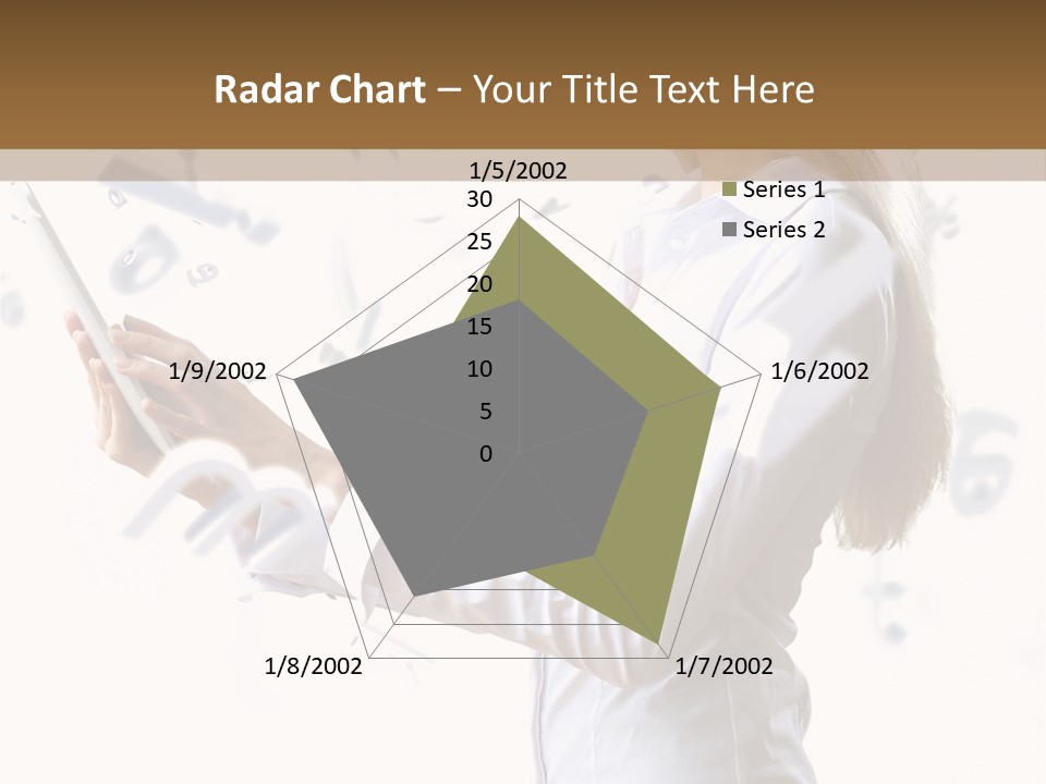 A Woman Holding A Tablet Computer In Her Hands PowerPoint Template