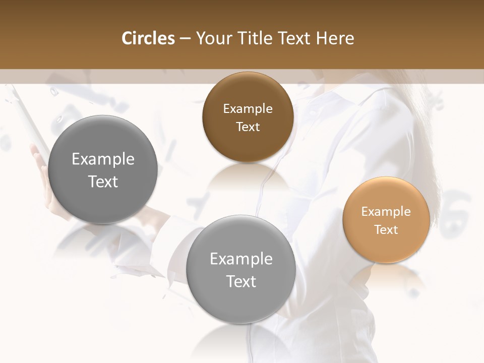 A Woman Holding A Tablet Computer In Her Hands PowerPoint Template