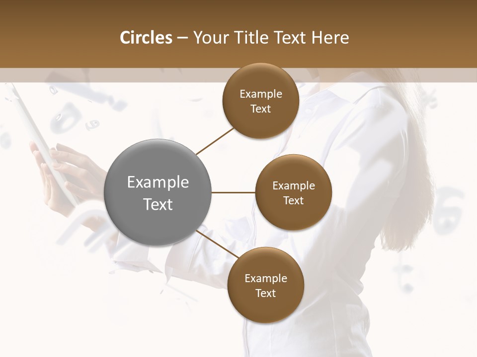 A Woman Holding A Tablet Computer In Her Hands PowerPoint Template