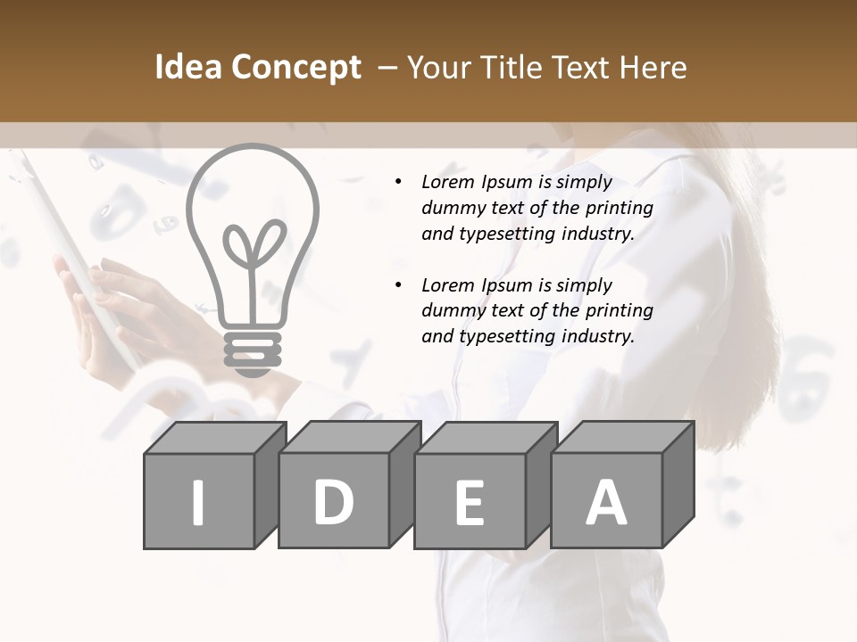 A Woman Holding A Tablet Computer In Her Hands PowerPoint Template