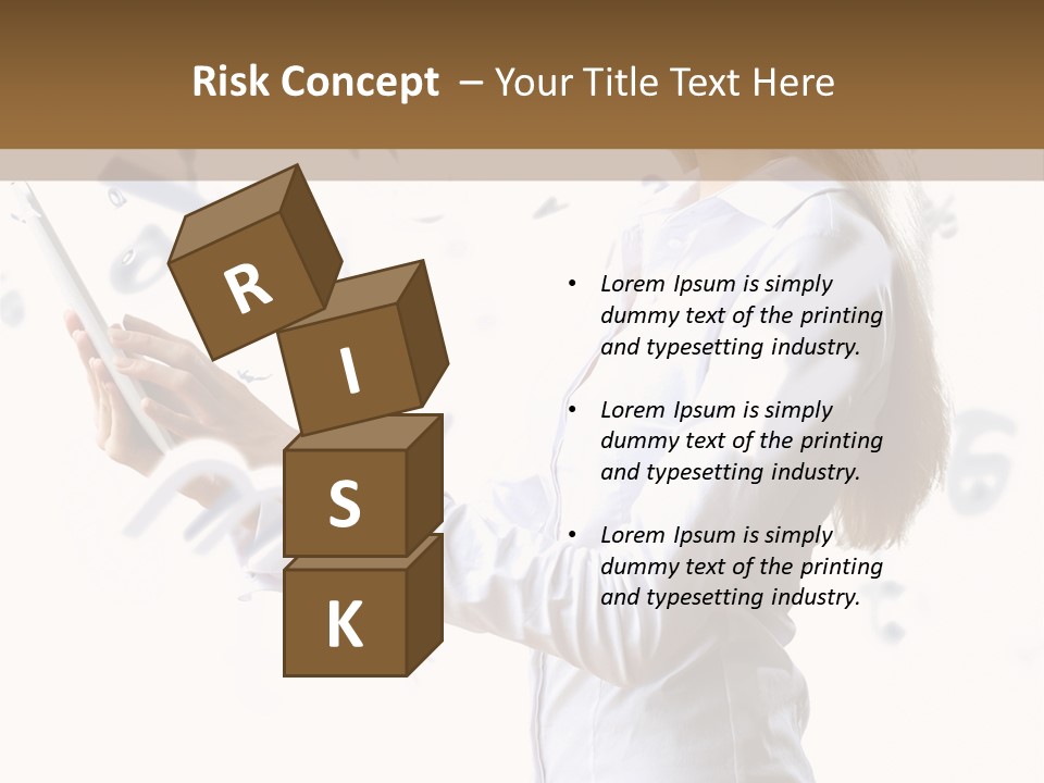 A Woman Holding A Tablet Computer In Her Hands PowerPoint Template