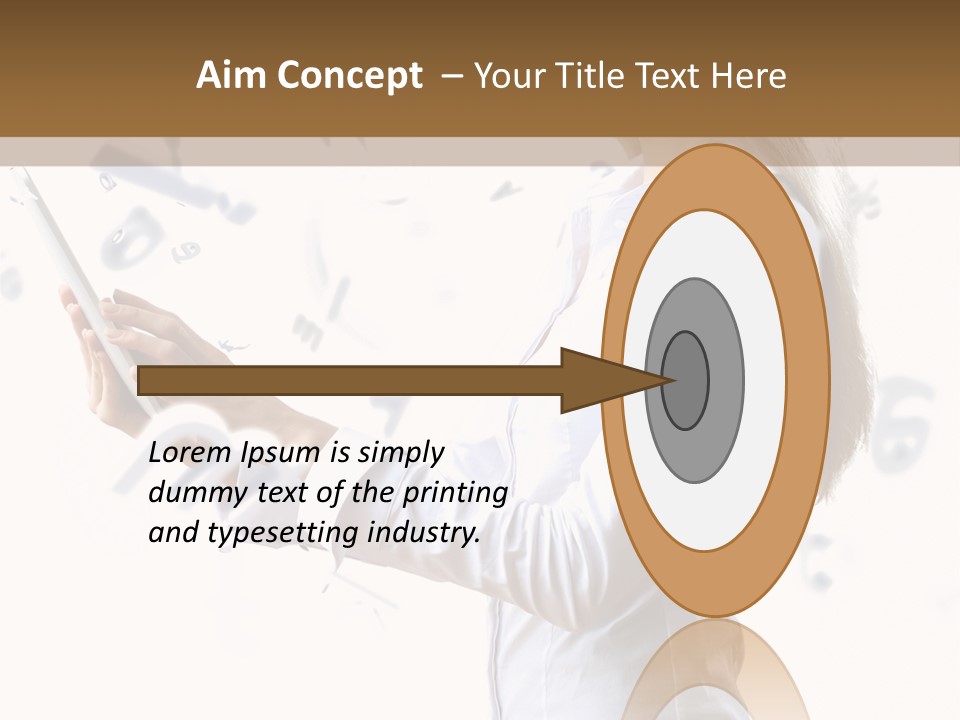 A Woman Holding A Tablet Computer In Her Hands PowerPoint Template