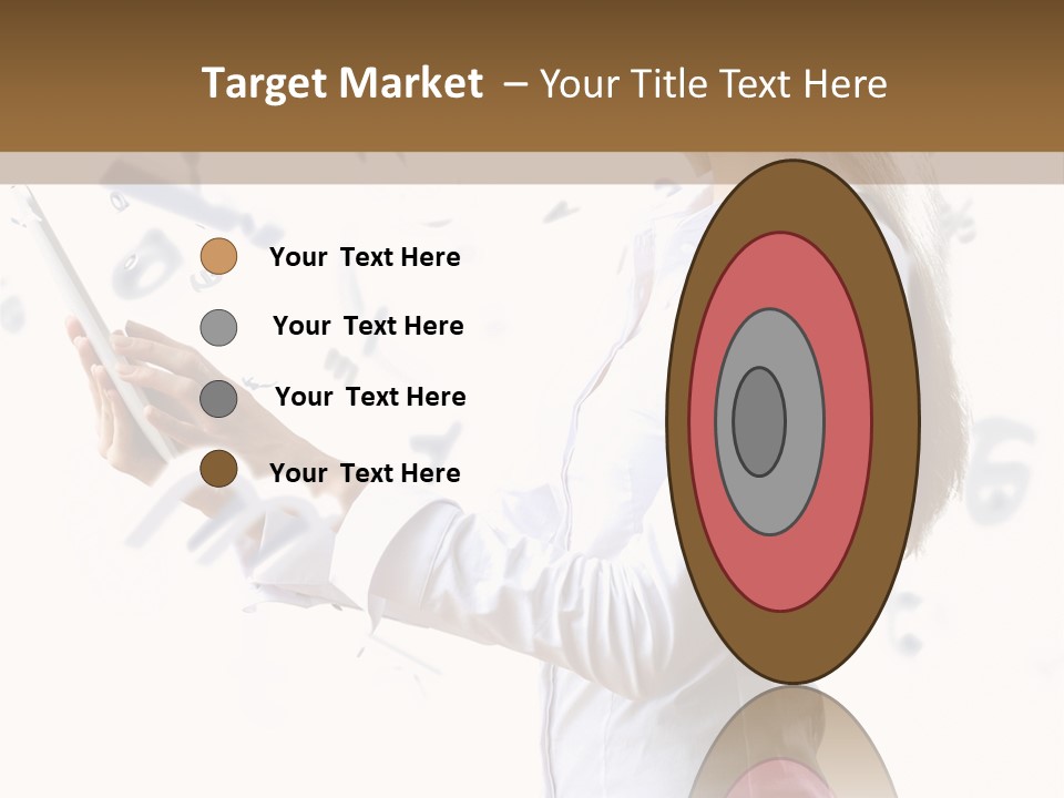 A Woman Holding A Tablet Computer In Her Hands PowerPoint Template