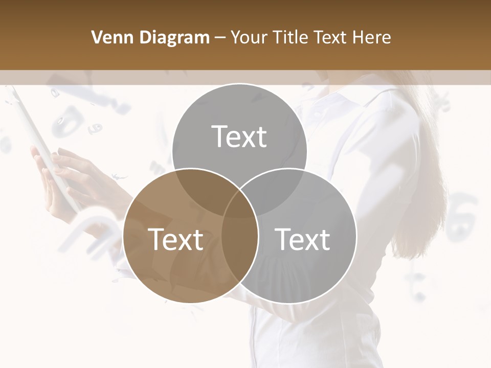 A Woman Holding A Tablet Computer In Her Hands PowerPoint Template