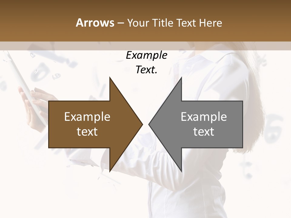 A Woman Holding A Tablet Computer In Her Hands PowerPoint Template