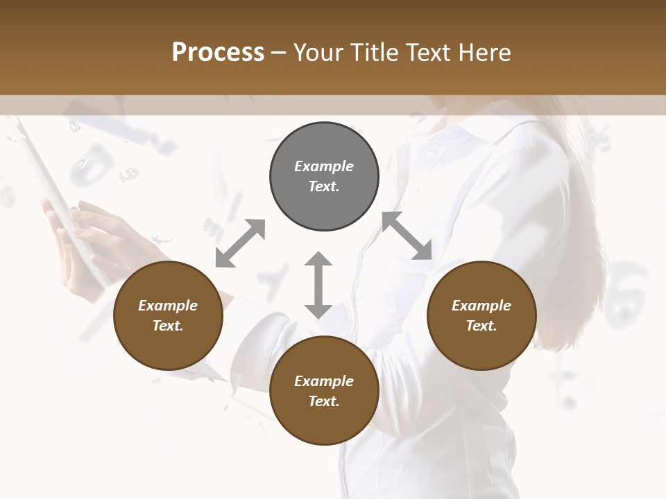 A Woman Holding A Tablet Computer In Her Hands PowerPoint Template