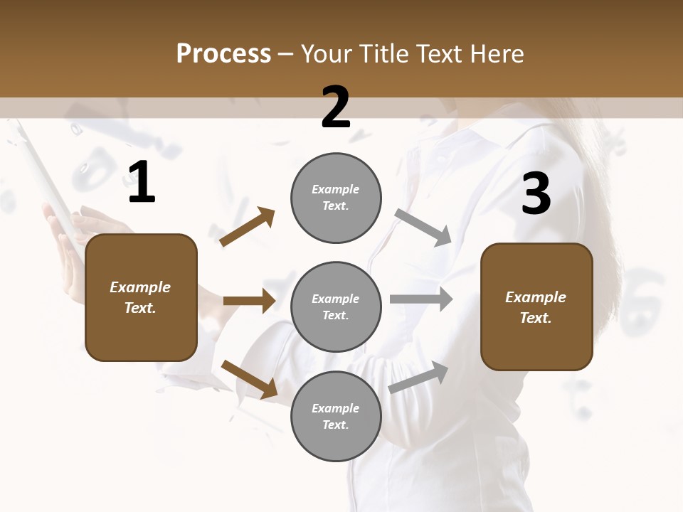 A Woman Holding A Tablet Computer In Her Hands PowerPoint Template