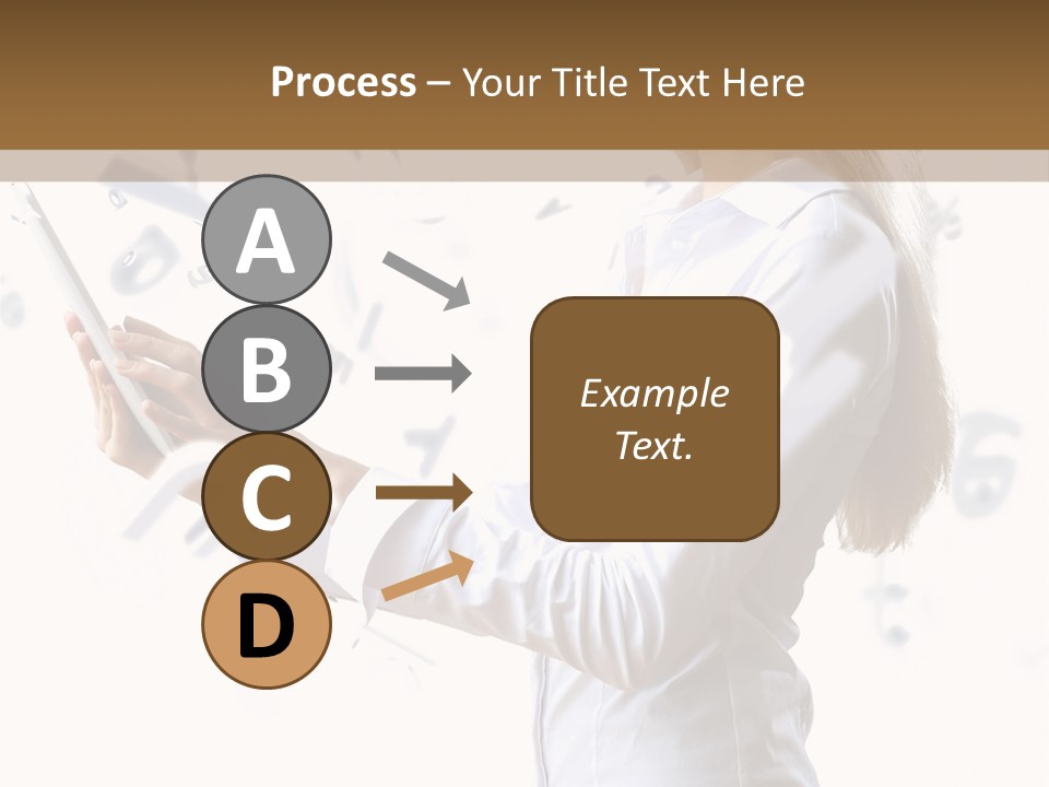 A Woman Holding A Tablet Computer In Her Hands PowerPoint Template