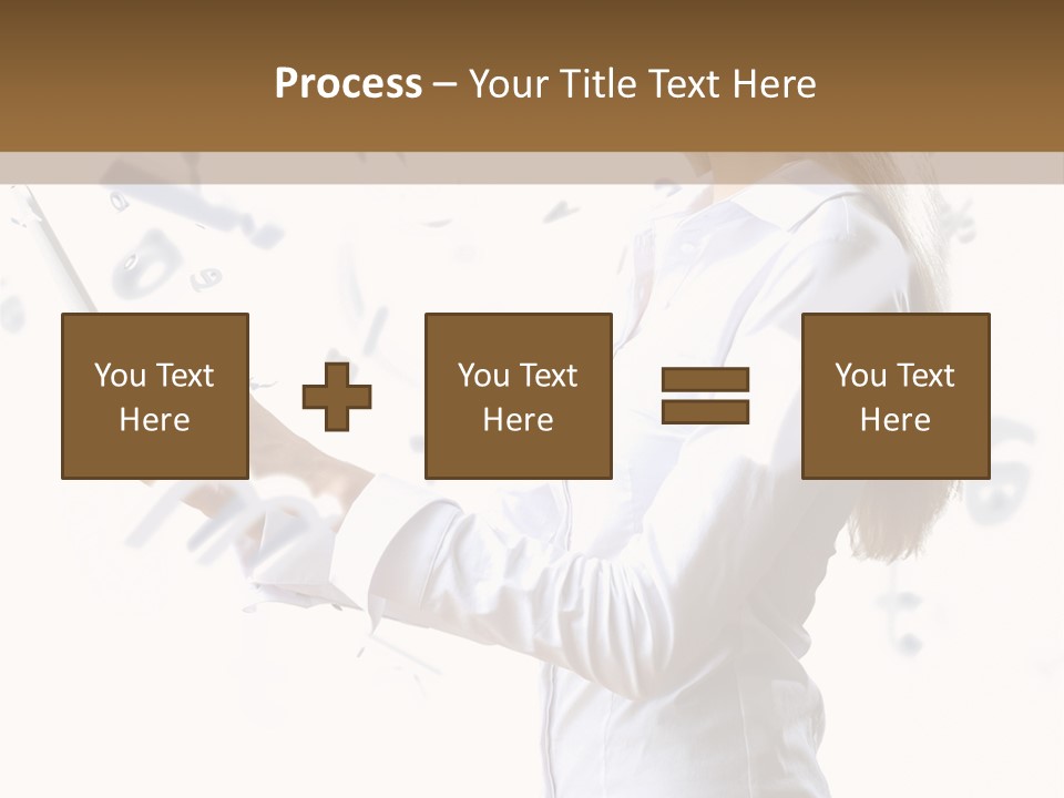 A Woman Holding A Tablet Computer In Her Hands PowerPoint Template