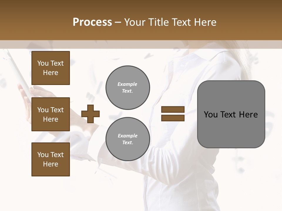 A Woman Holding A Tablet Computer In Her Hands PowerPoint Template