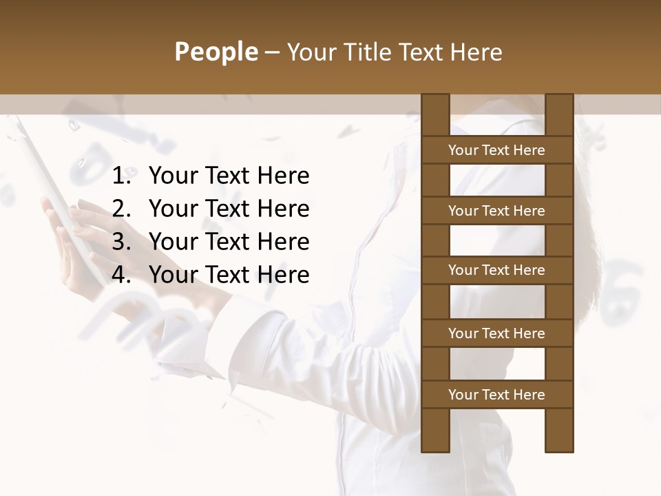 A Woman Holding A Tablet Computer In Her Hands PowerPoint Template