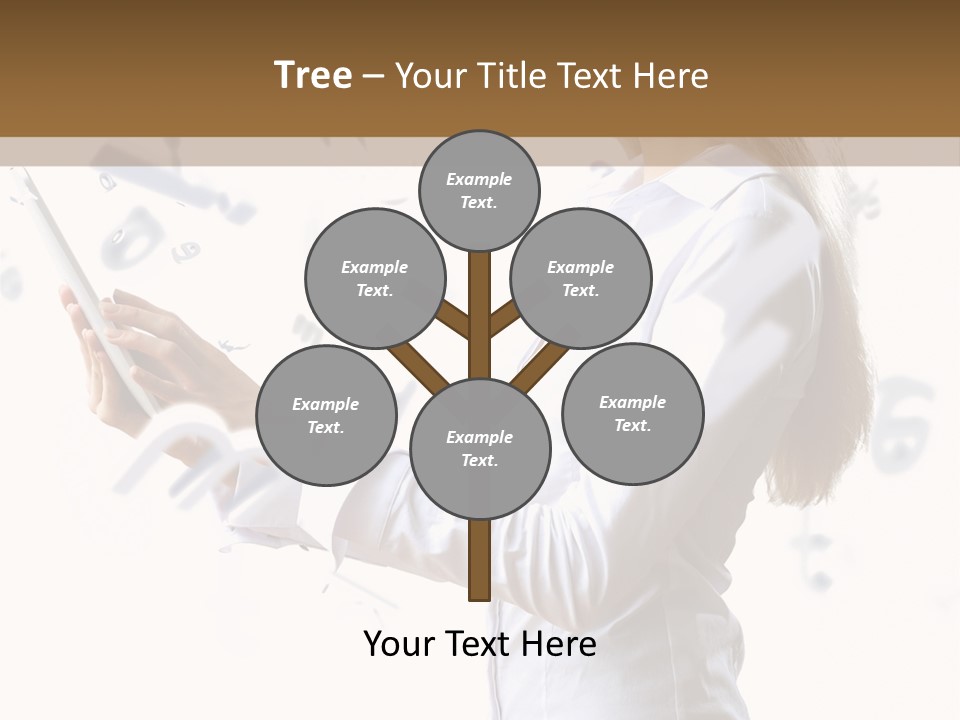 A Woman Holding A Tablet Computer In Her Hands PowerPoint Template