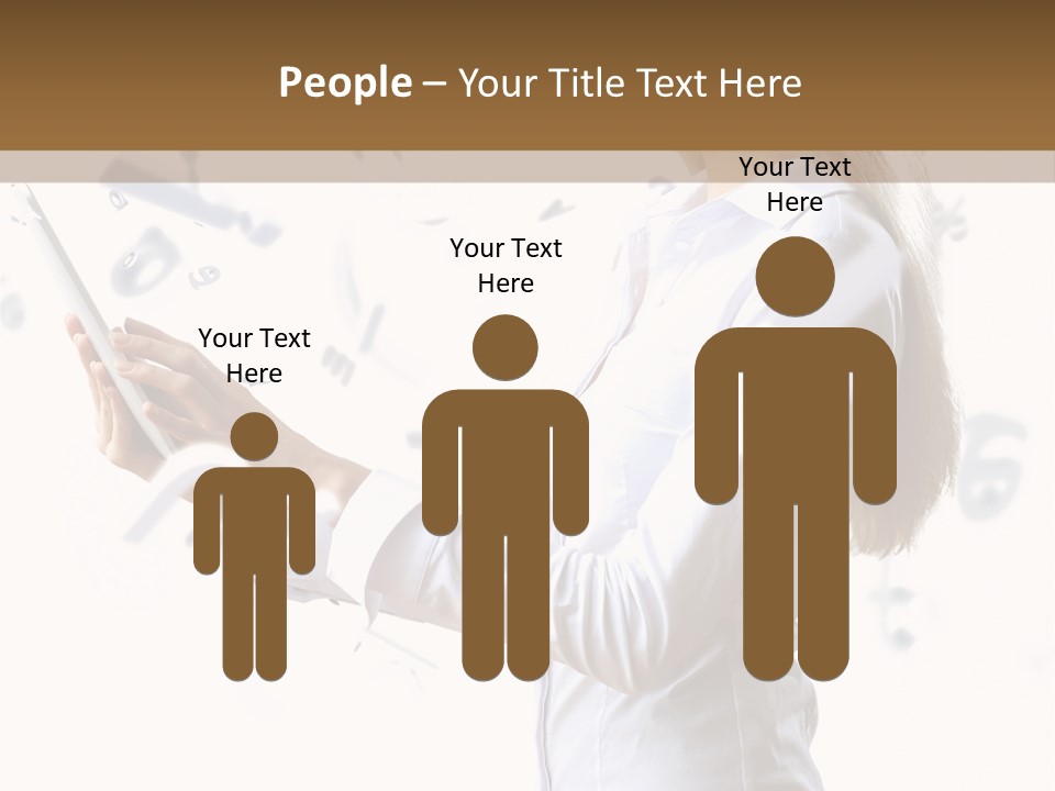 A Woman Holding A Tablet Computer In Her Hands PowerPoint Template