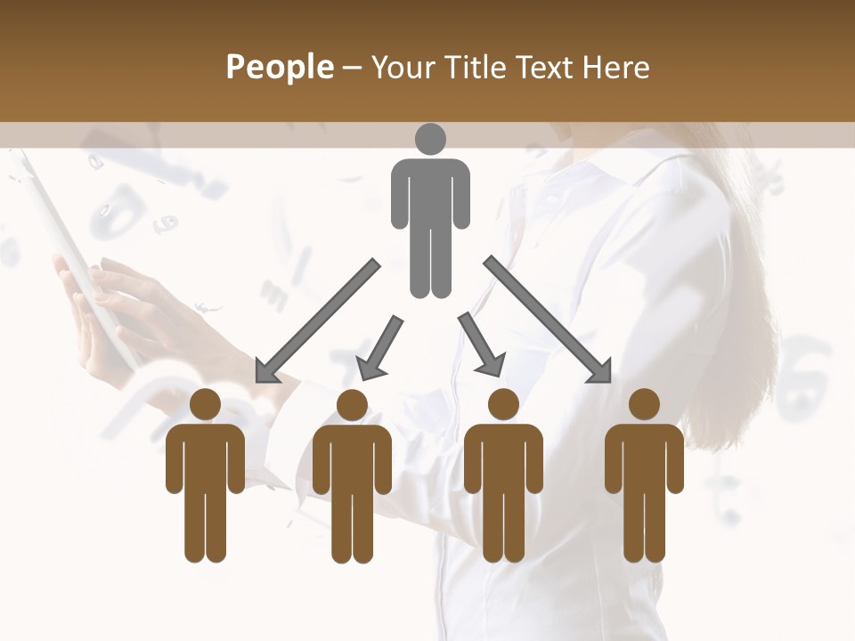 A Woman Holding A Tablet Computer In Her Hands PowerPoint Template