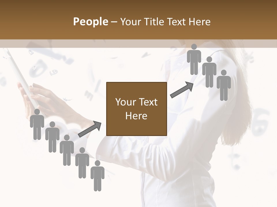 A Woman Holding A Tablet Computer In Her Hands PowerPoint Template