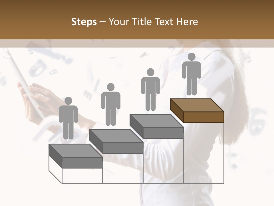 A Woman Holding A Tablet Computer In Her Hands PowerPoint Template