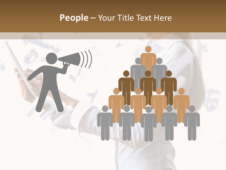 A Woman Holding A Tablet Computer In Her Hands PowerPoint Template