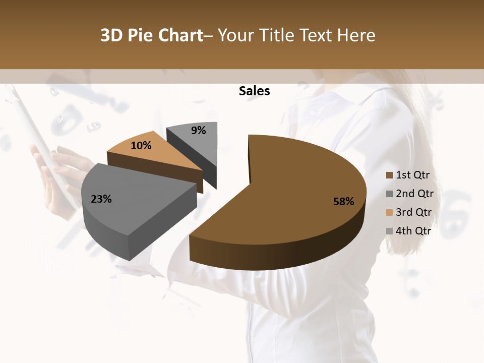 A Woman Holding A Tablet Computer In Her Hands PowerPoint Template