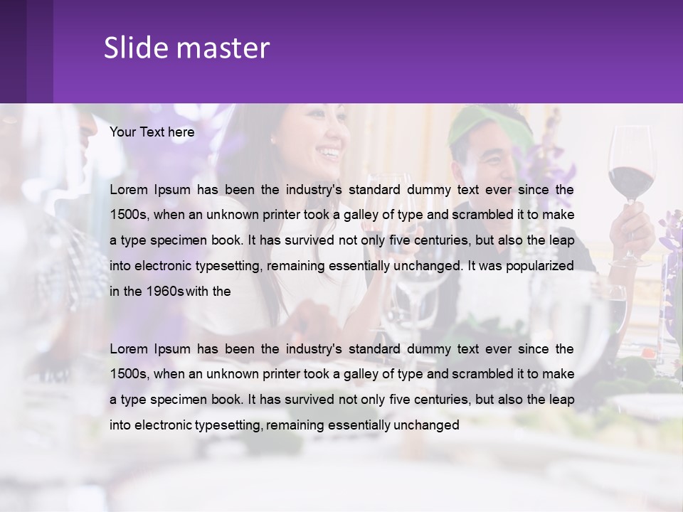 A Group Of People Sitting At A Table With Wine Glasses PowerPoint Template