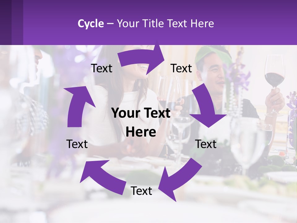 A Group Of People Sitting At A Table With Wine Glasses PowerPoint Template