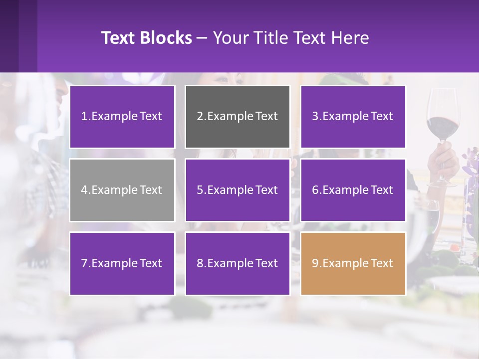 A Group Of People Sitting At A Table With Wine Glasses PowerPoint Template