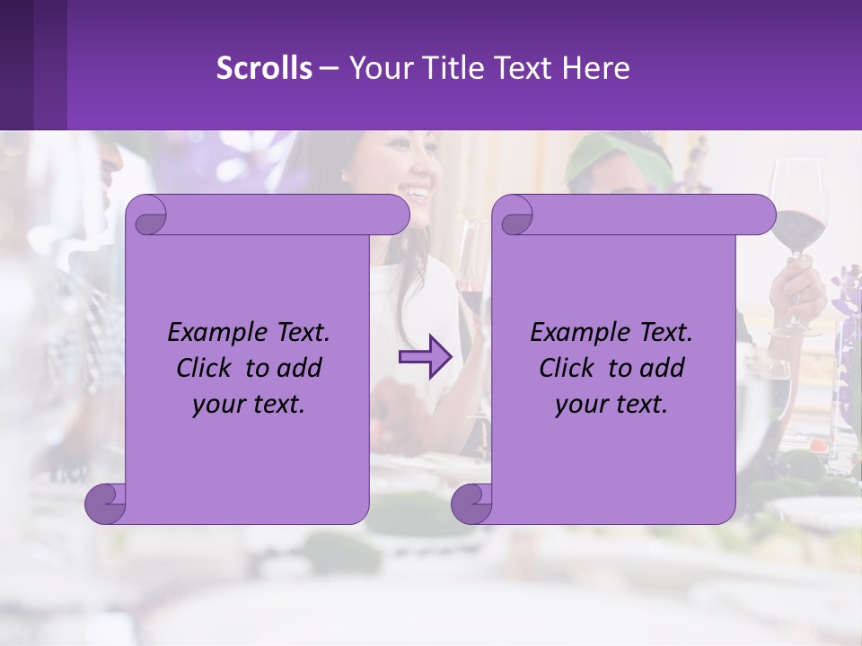 A Group Of People Sitting At A Table With Wine Glasses PowerPoint Template