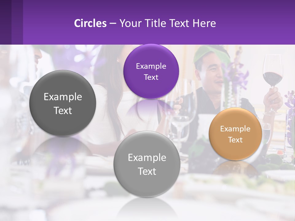 A Group Of People Sitting At A Table With Wine Glasses PowerPoint Template