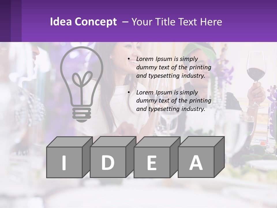 A Group Of People Sitting At A Table With Wine Glasses PowerPoint Template