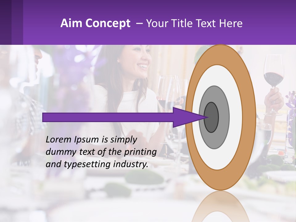 A Group Of People Sitting At A Table With Wine Glasses PowerPoint Template