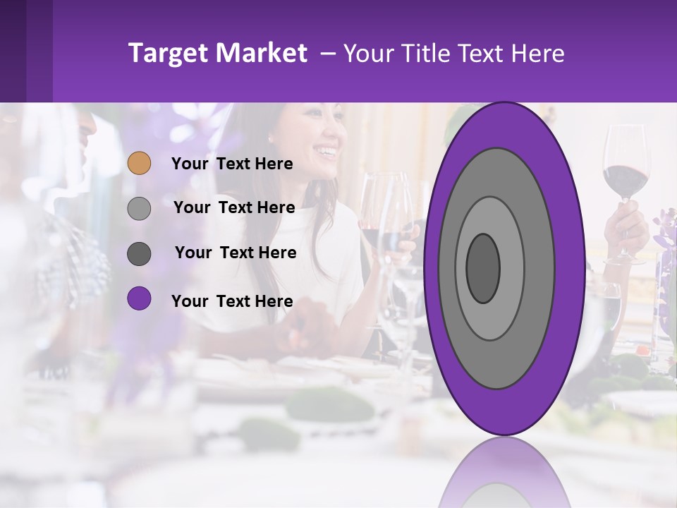 A Group Of People Sitting At A Table With Wine Glasses PowerPoint Template