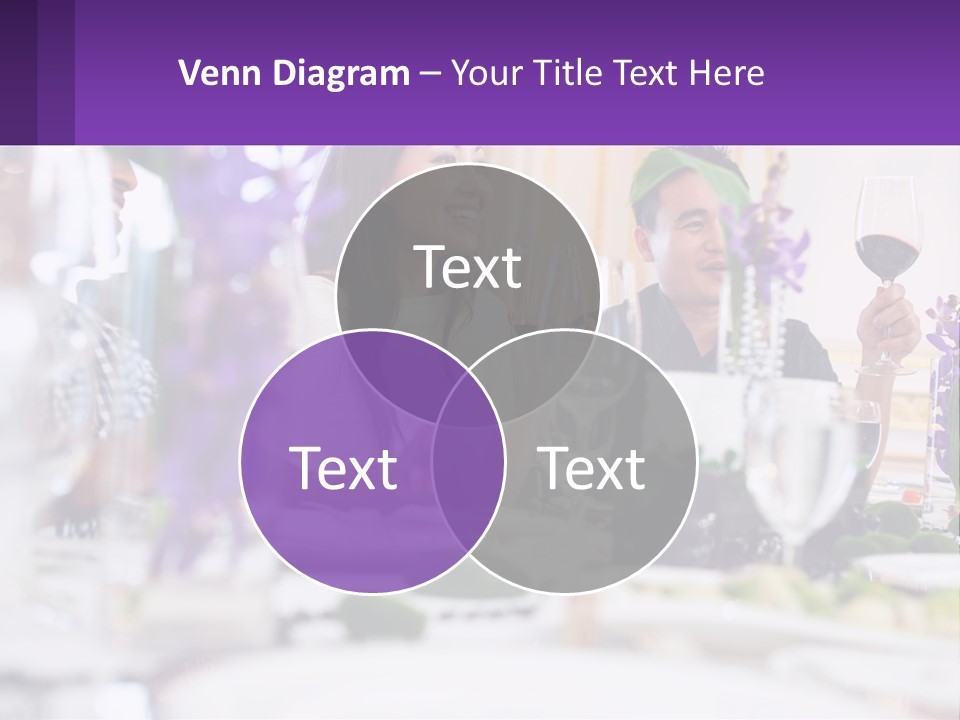 A Group Of People Sitting At A Table With Wine Glasses PowerPoint Template