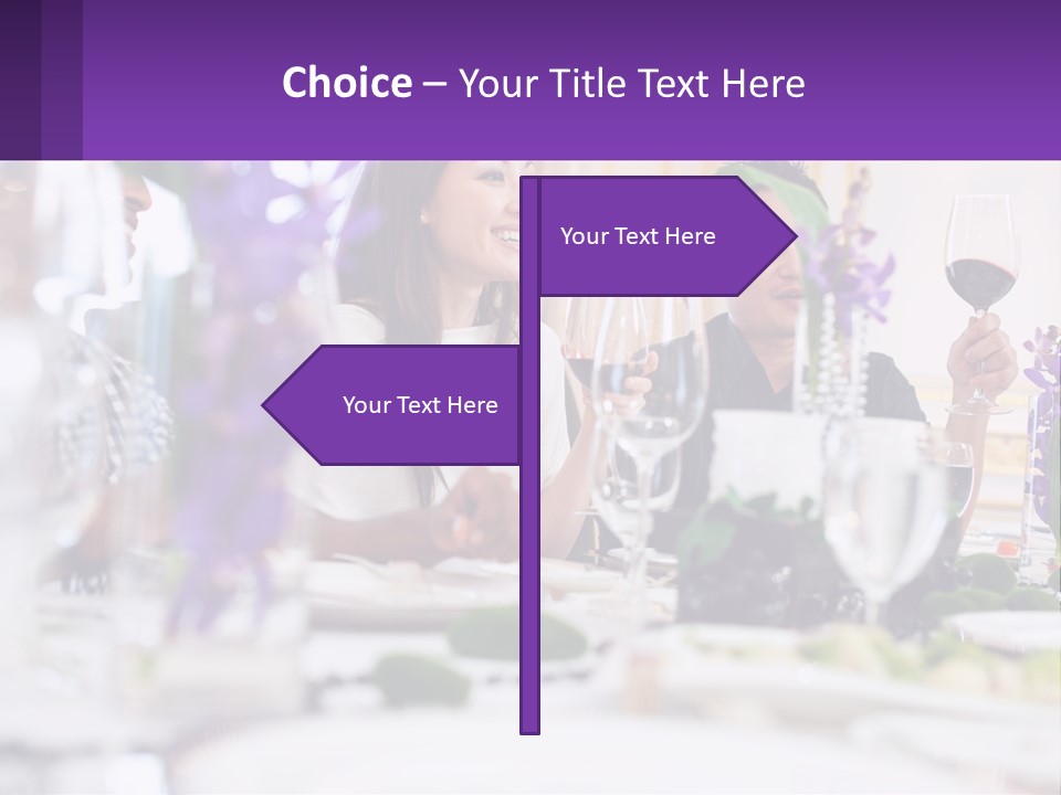 A Group Of People Sitting At A Table With Wine Glasses PowerPoint Template