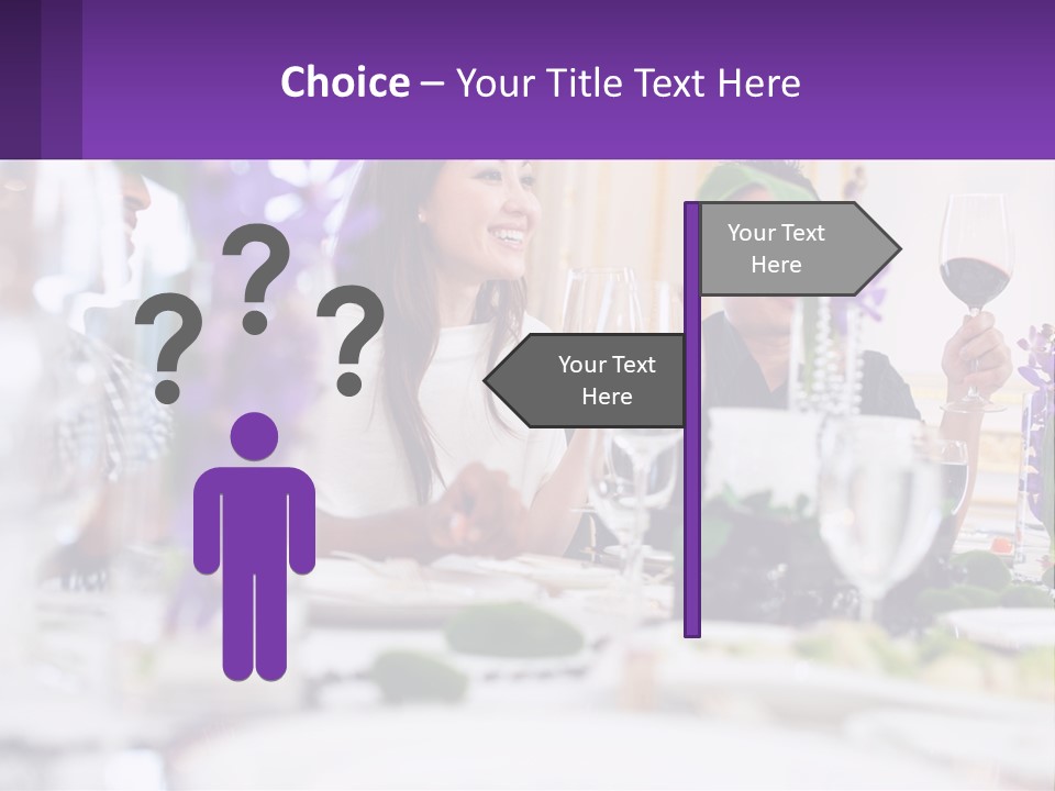 A Group Of People Sitting At A Table With Wine Glasses PowerPoint Template