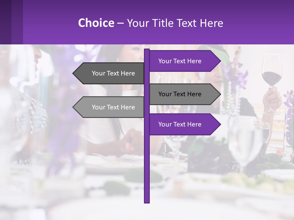 A Group Of People Sitting At A Table With Wine Glasses PowerPoint Template