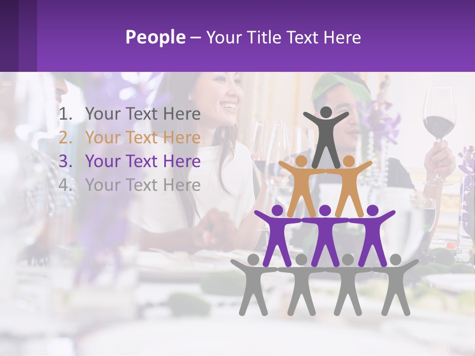 A Group Of People Sitting At A Table With Wine Glasses PowerPoint Template