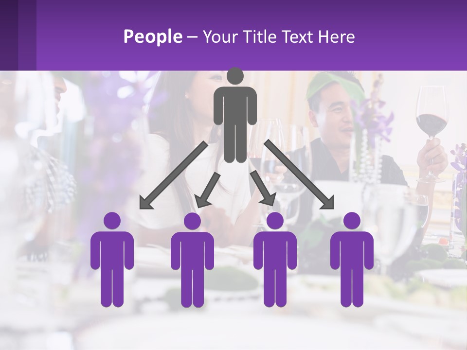 A Group Of People Sitting At A Table With Wine Glasses PowerPoint Template