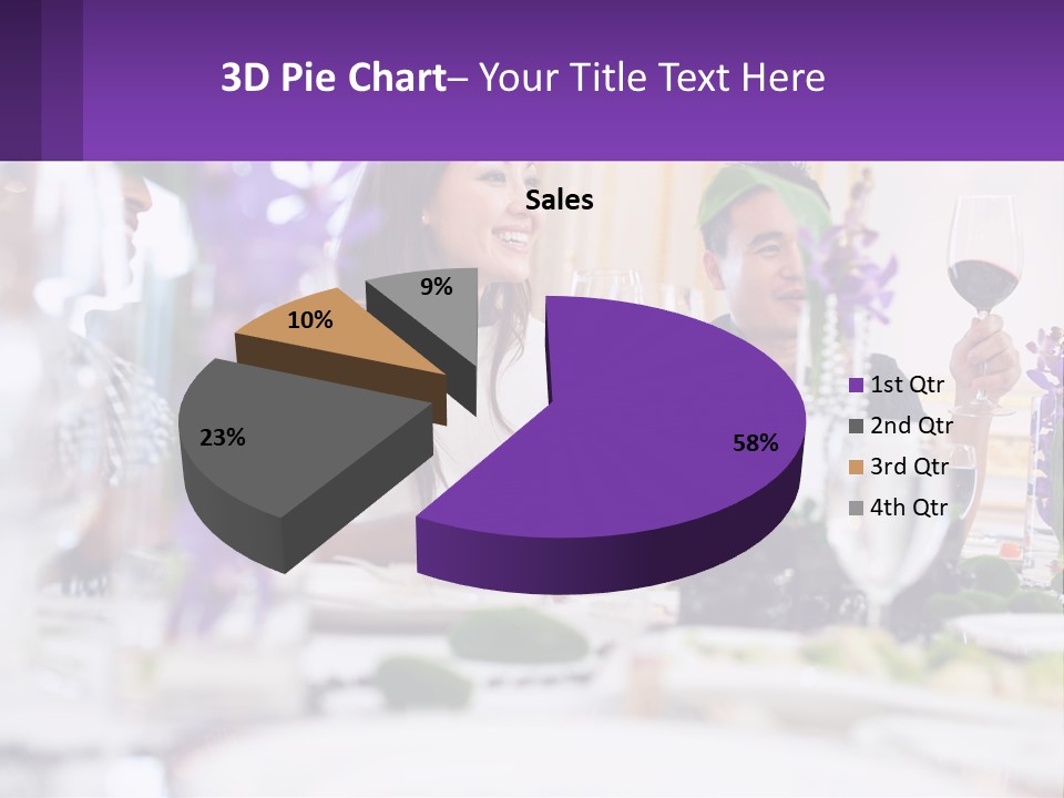 A Group Of People Sitting At A Table With Wine Glasses PowerPoint Template