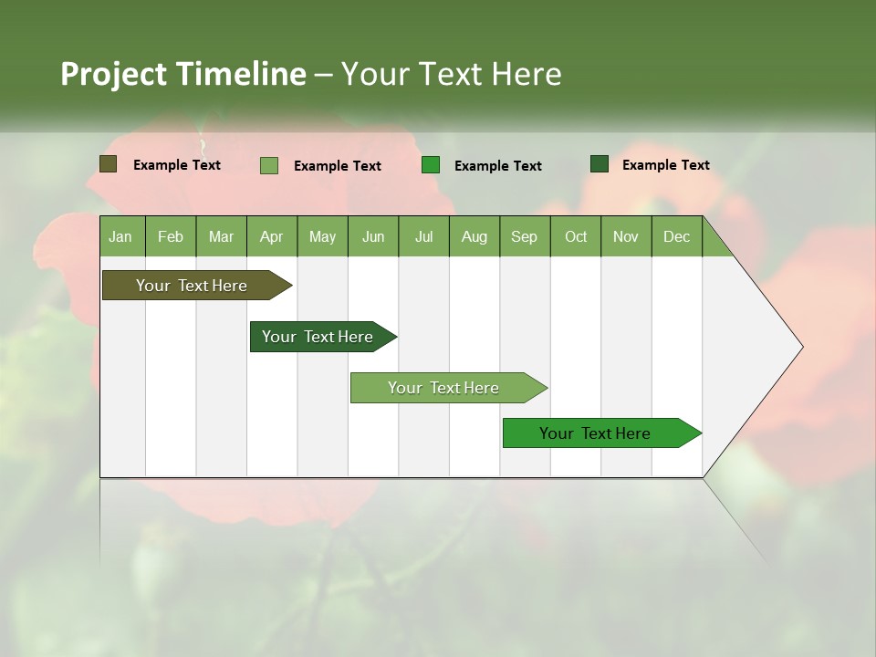 A Bunch Of Red Flowers In A Field PowerPoint Template
