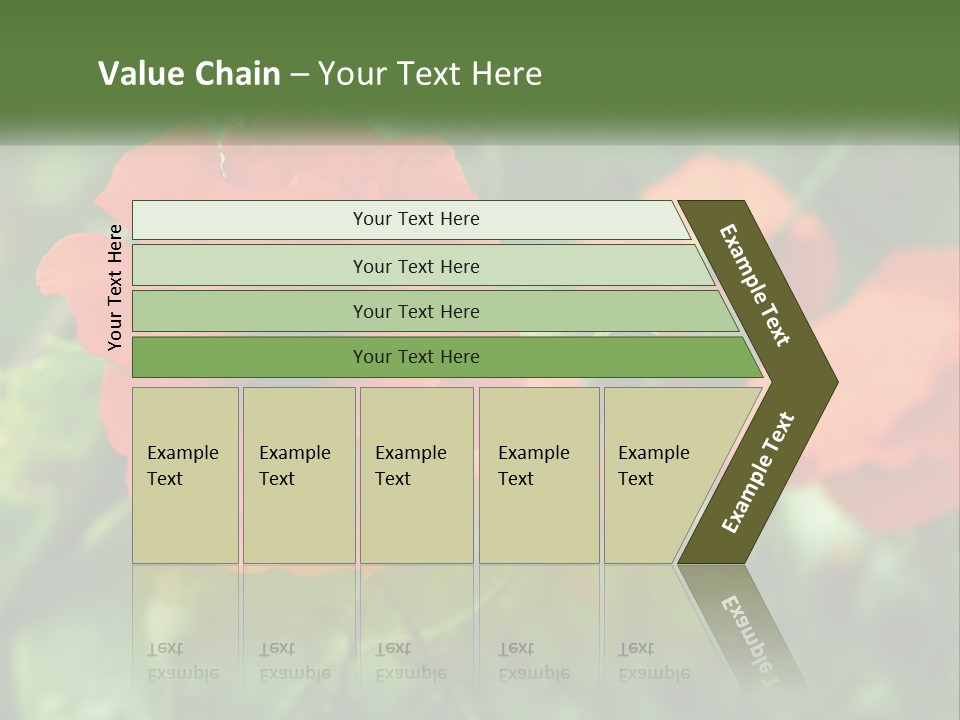 A Bunch Of Red Flowers In A Field PowerPoint Template