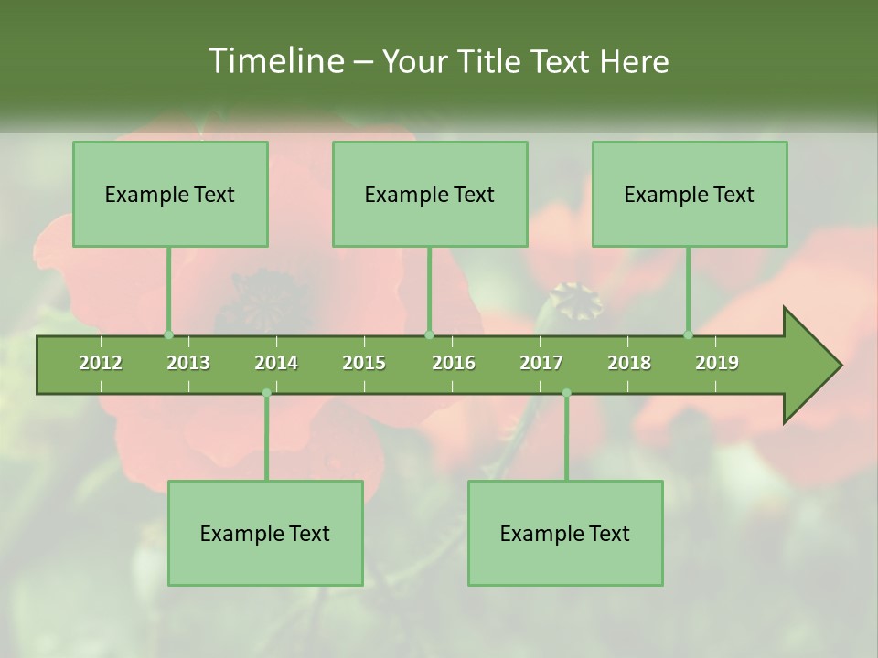 A Bunch Of Red Flowers In A Field PowerPoint Template