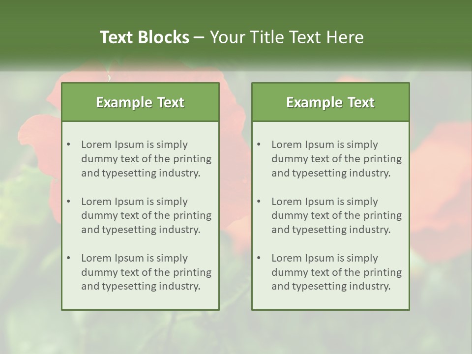 A Bunch Of Red Flowers In A Field PowerPoint Template