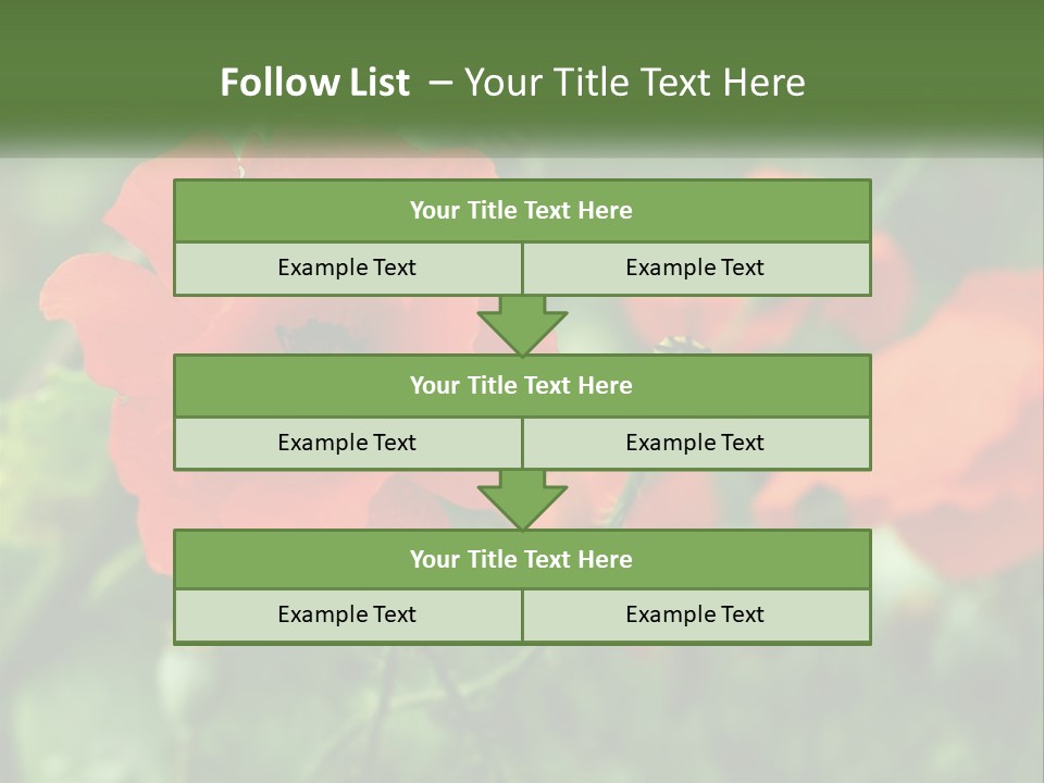 A Bunch Of Red Flowers In A Field PowerPoint Template