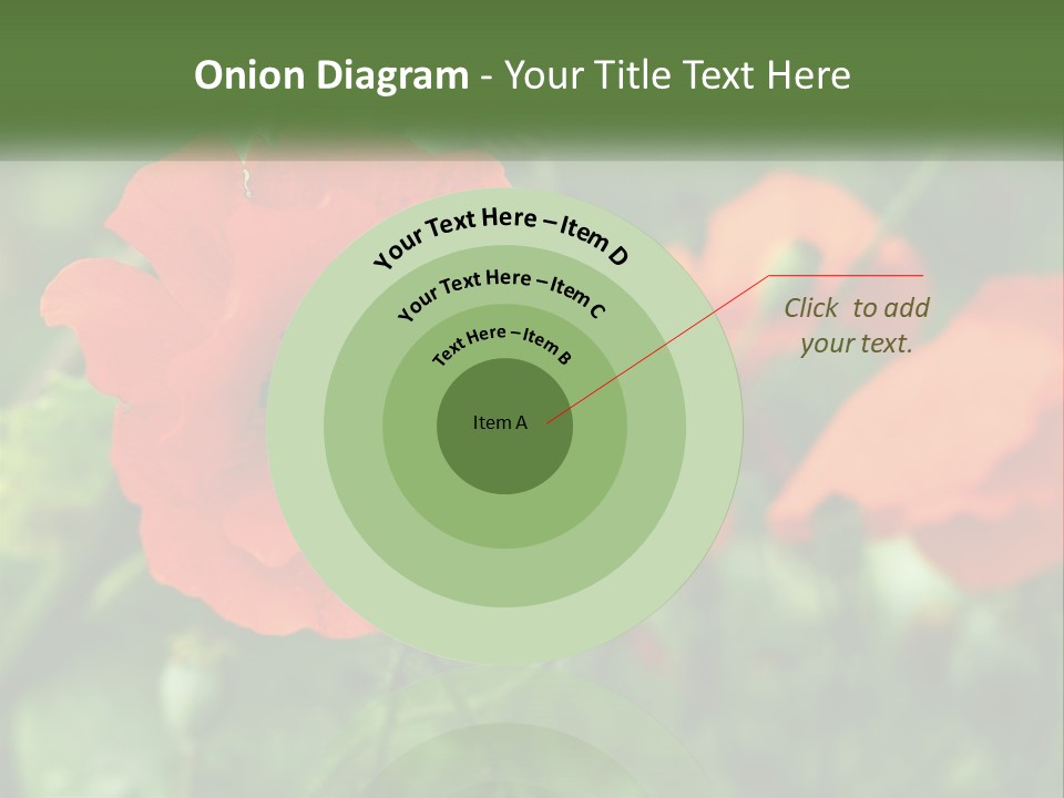 A Bunch Of Red Flowers In A Field PowerPoint Template