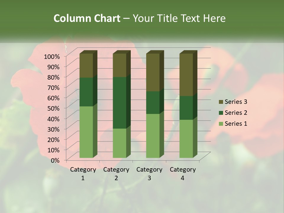 A Bunch Of Red Flowers In A Field PowerPoint Template