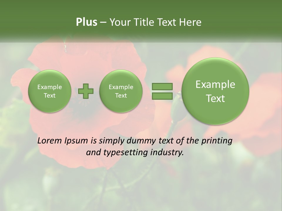 A Bunch Of Red Flowers In A Field PowerPoint Template