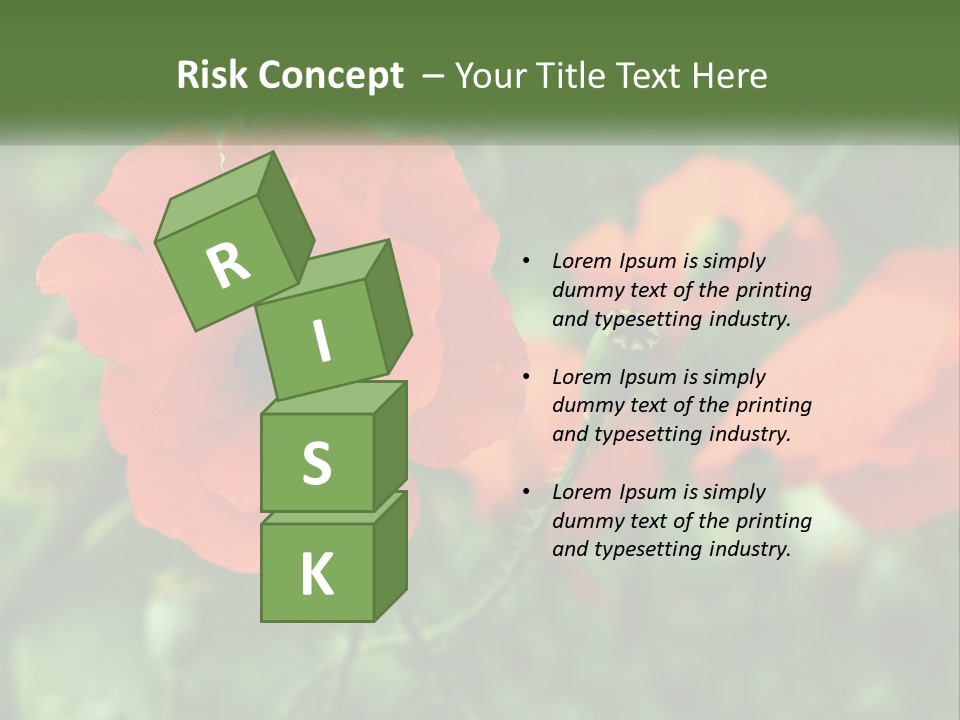 A Bunch Of Red Flowers In A Field PowerPoint Template