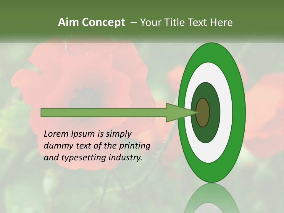 A Bunch Of Red Flowers In A Field PowerPoint Template