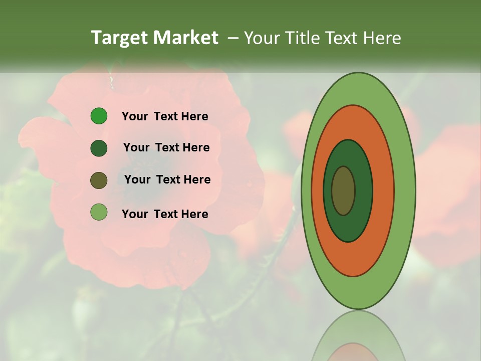 A Bunch Of Red Flowers In A Field PowerPoint Template