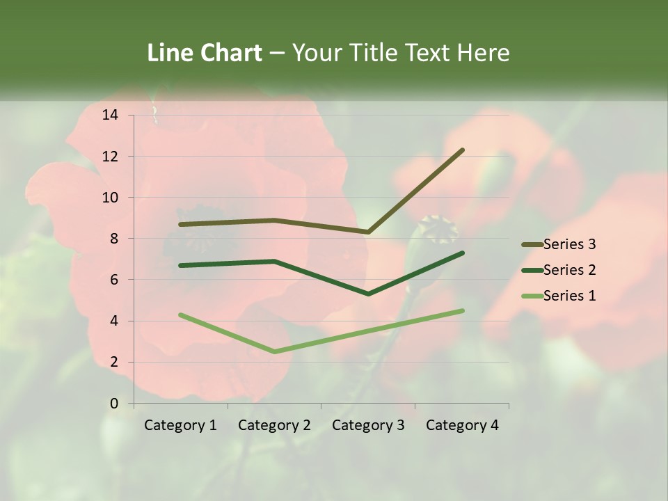 A Bunch Of Red Flowers In A Field PowerPoint Template