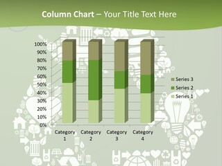 A Green Background With A Recycling Symbol PowerPoint Template